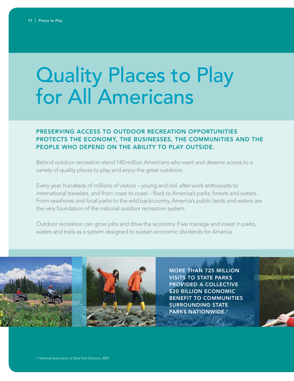 The Outdoor Recreation Economy: Take It Outside for American Jobs and a Strong Economy, Page 12