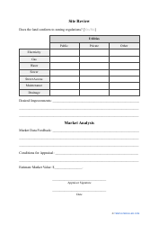 Land Appraisal Form, Page 2