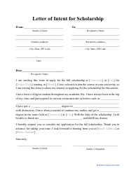 Document preview: Letter of Intent for Scholarship