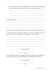 Self-appraisal Form, Page 2