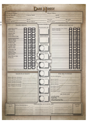 Document preview: Warhammer 40,000 Character Sheet - Dark Heresy