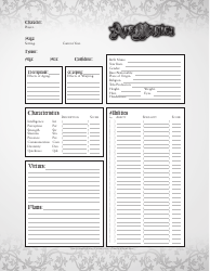 Document preview: Ars Magica Fifth Edition Character Sheet
