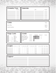 Ars Magica Fifth Edition Character Sheet, Page 2