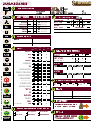 Pathfinder Character Sheet - Red-Green