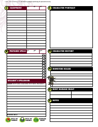 Pathfinder Character Sheet - Red-Green, Page 2