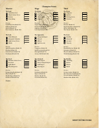 Eso Sorcerer Character Sheet, Page 4