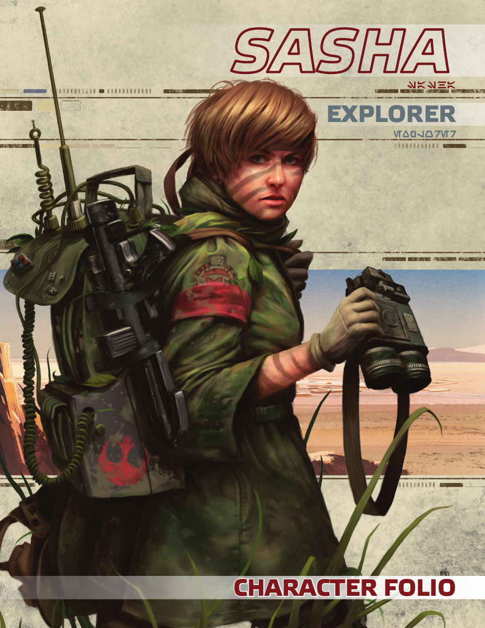 Edge of the Empire Sasha Explorer Character Sheet Preview