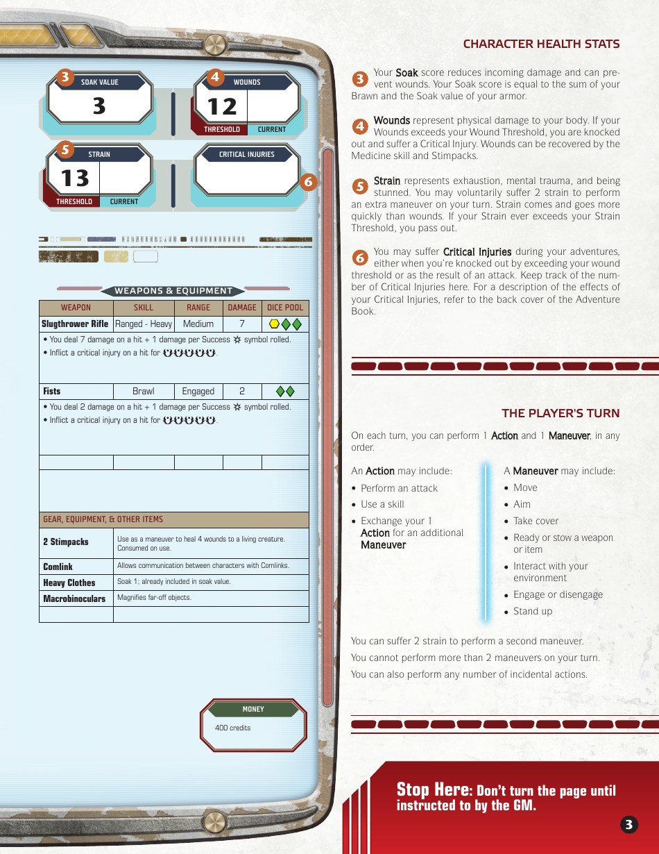 Star Wars: Edge of the Empire Sasha Explorer Character Sheet, Page 3