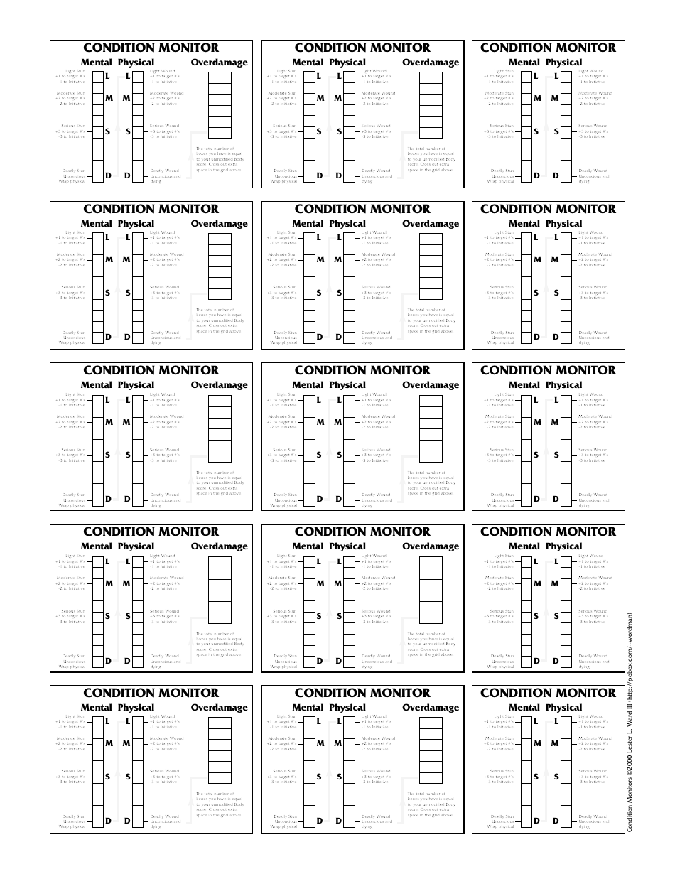 Shadowrun 3.1 Character Sheets, Page 29