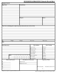 Dungeons &amp; Dragons Simple Character Record Sheet, Page 2