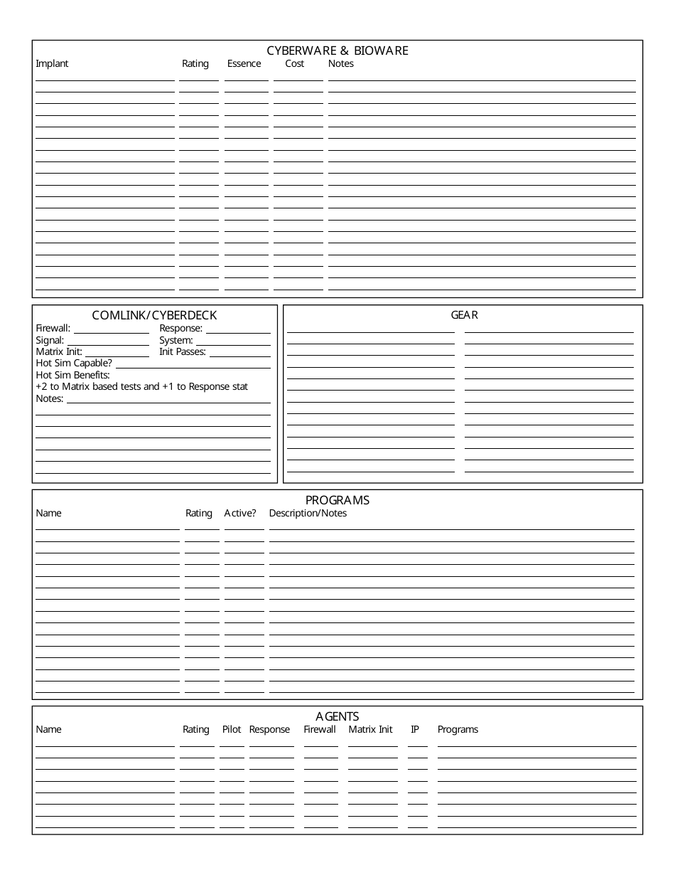 Shadowrun 5th Edition Character Sheets, Page 23