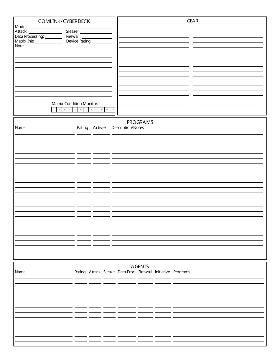 Shadowrun 5th Edition Character Sheets, Page 25