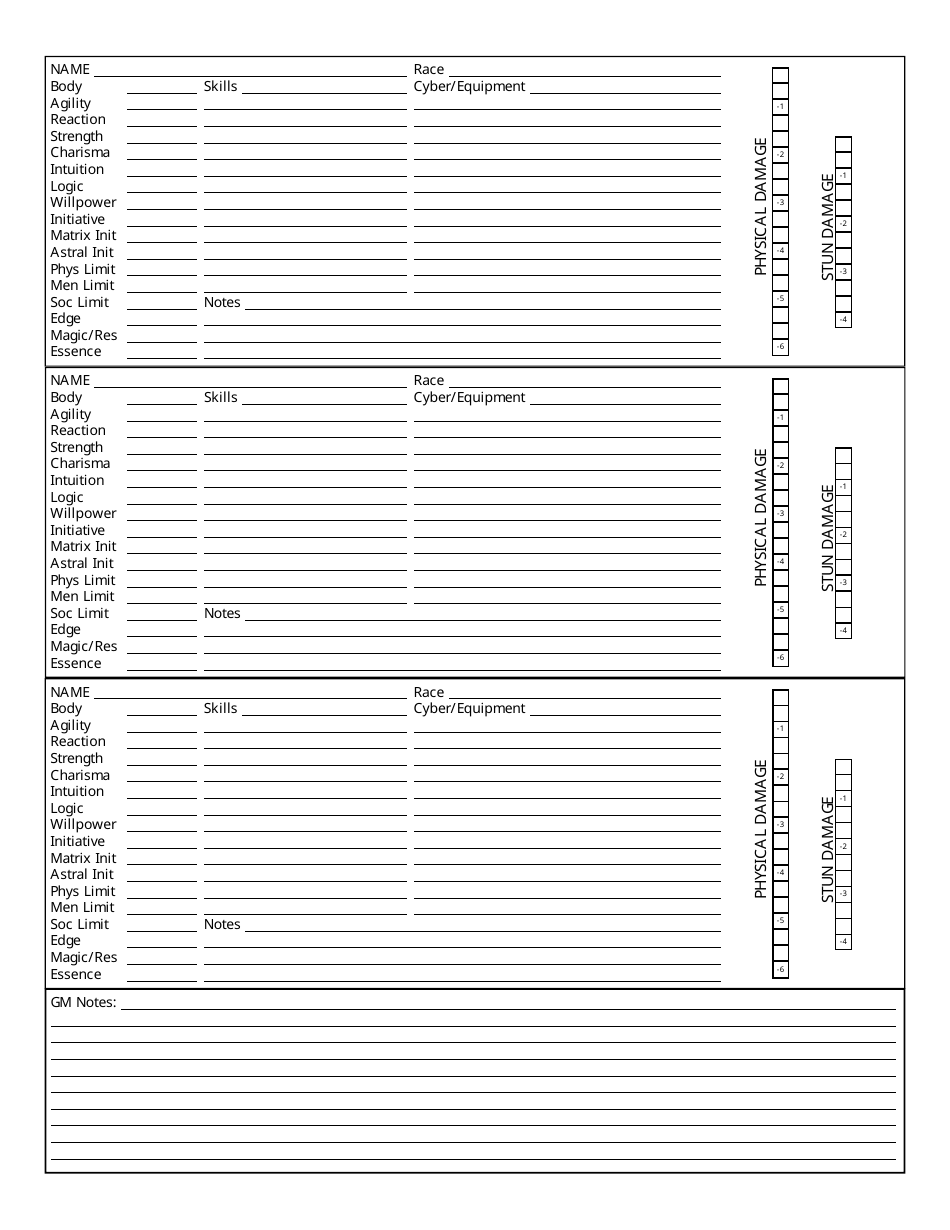 Shadowrun 5th Edition Character Sheets, Page 30