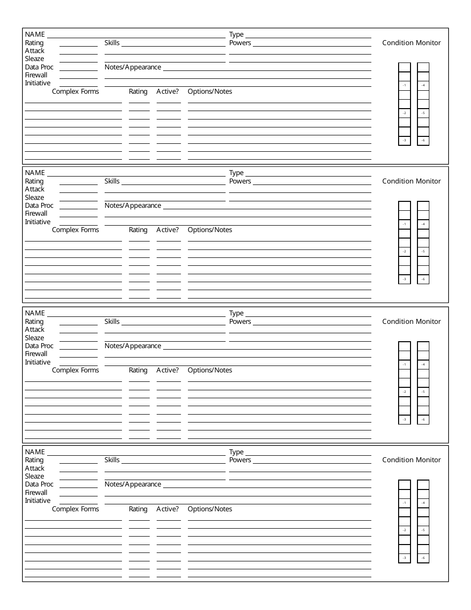 Shadowrun 5th Edition Character Sheets, Page 34