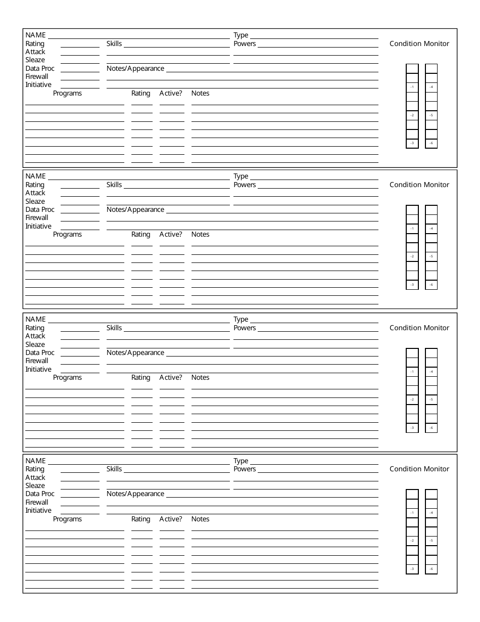 Shadowrun 5th Edition Character Sheets, Page 35