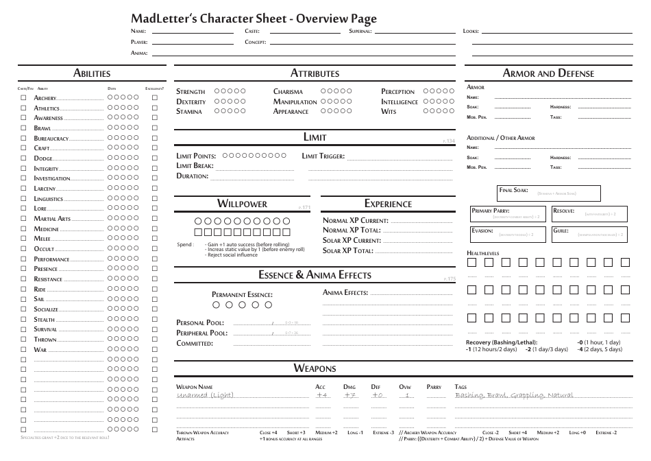 Exalted Character Sheet for Solars Download Printable PDF | Templateroller