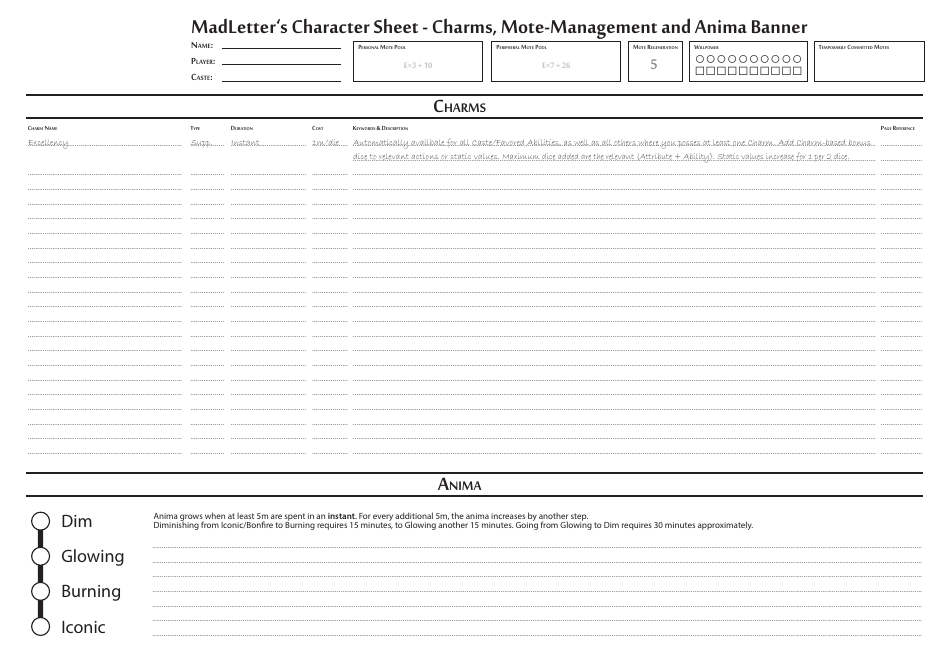 Exalted Character Sheet for Solars, Page 4