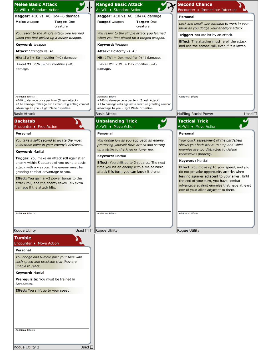 Dungeons  Dragons Good Halfling Thief Character Sheet, Page 4
