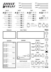 Document preview: Savage Worlds Character Sheet