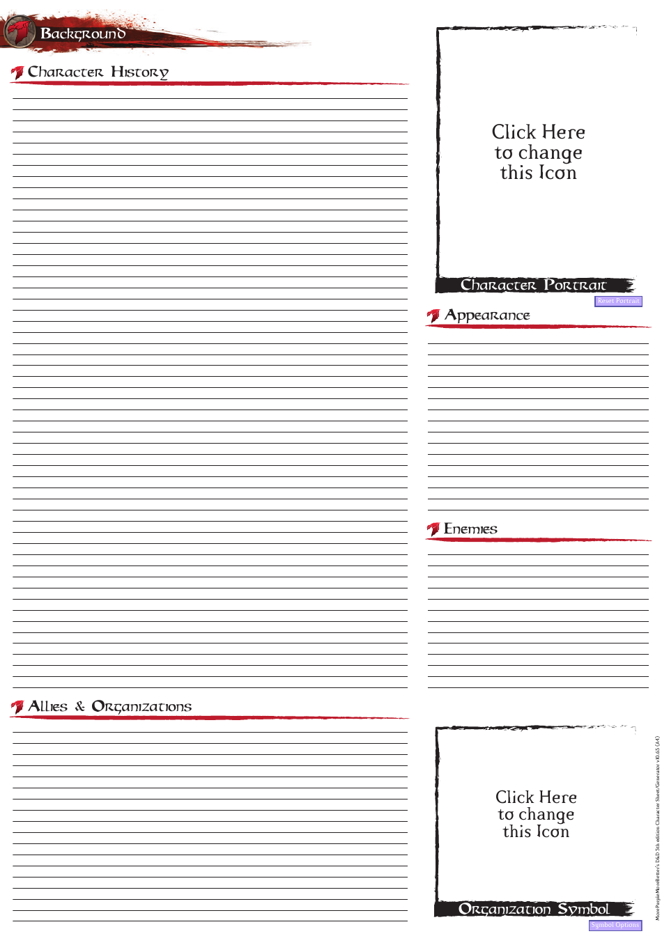 Dungeons  Dragons Gimmicky Character Sheet, Page 4