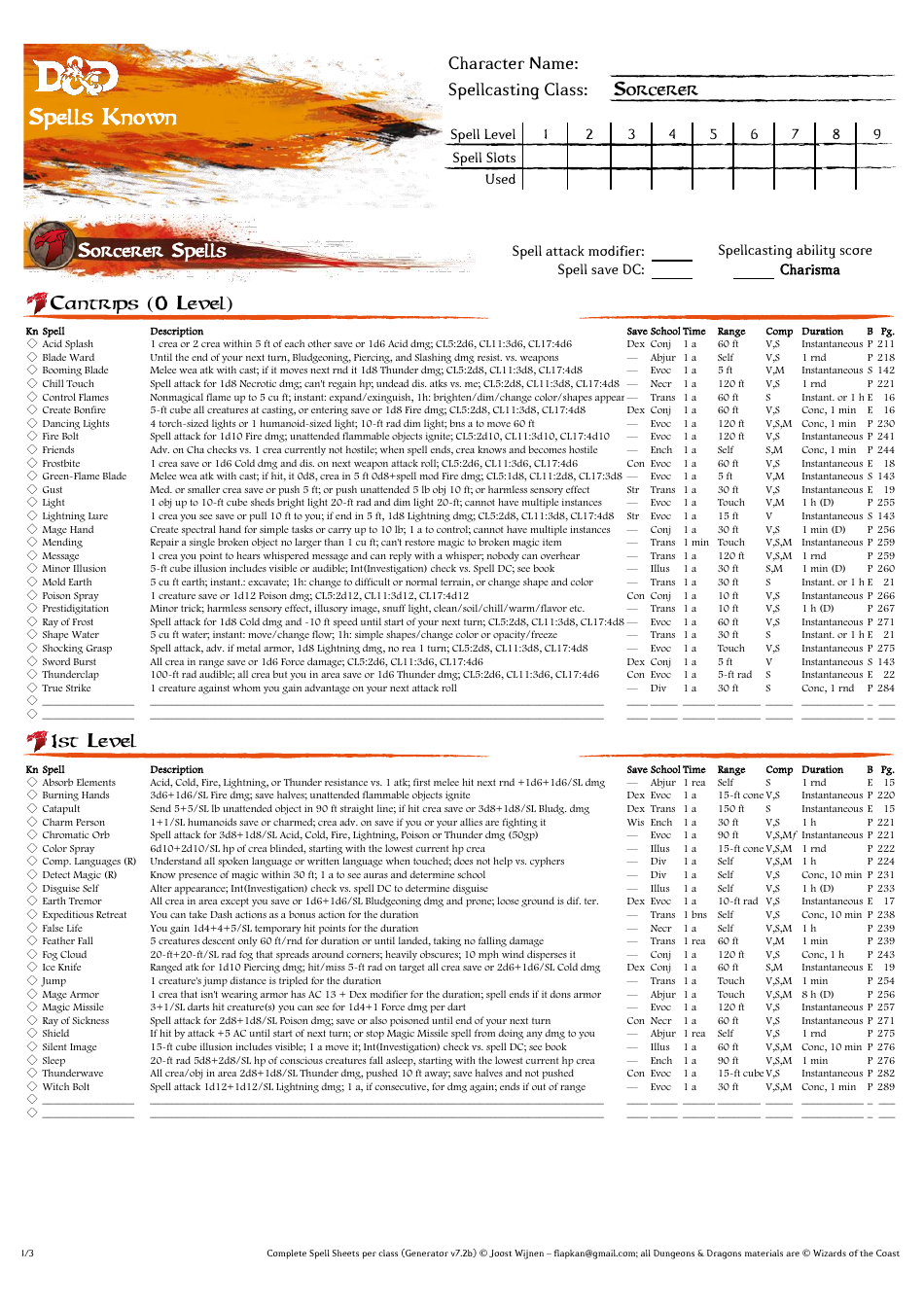 Dd Spells Sheet, Page 18