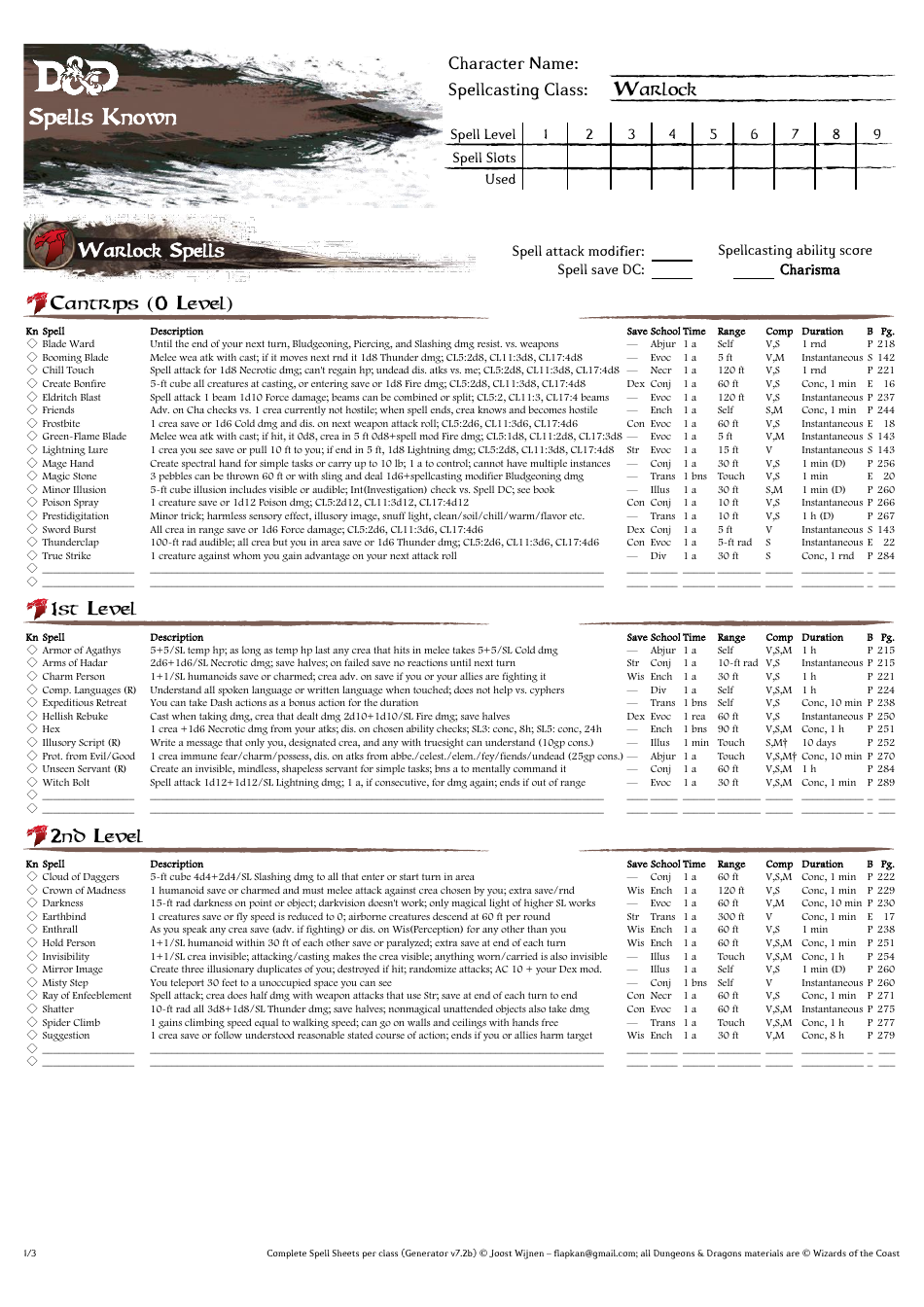 Dd Spells Sheet, Page 21