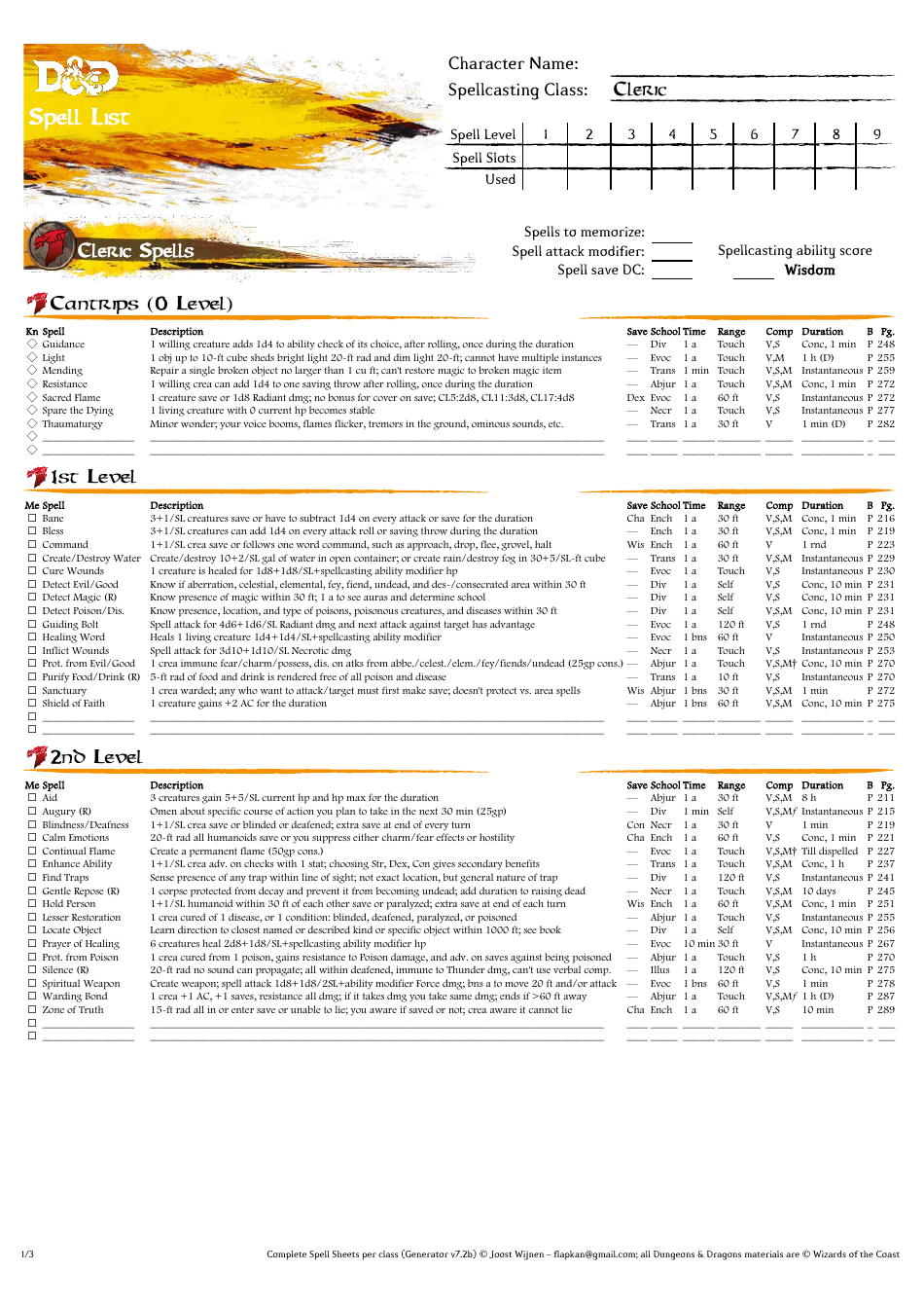 Dd Spells Sheet, Page 6