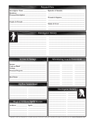 Call of Cthulhu Present Time Character Sheet, Page 2