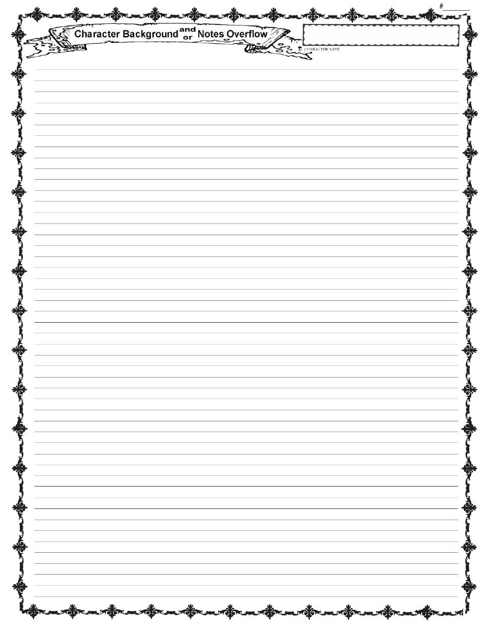 Dungeon  Dragons 5e Player Character Record Sheet, Page 4