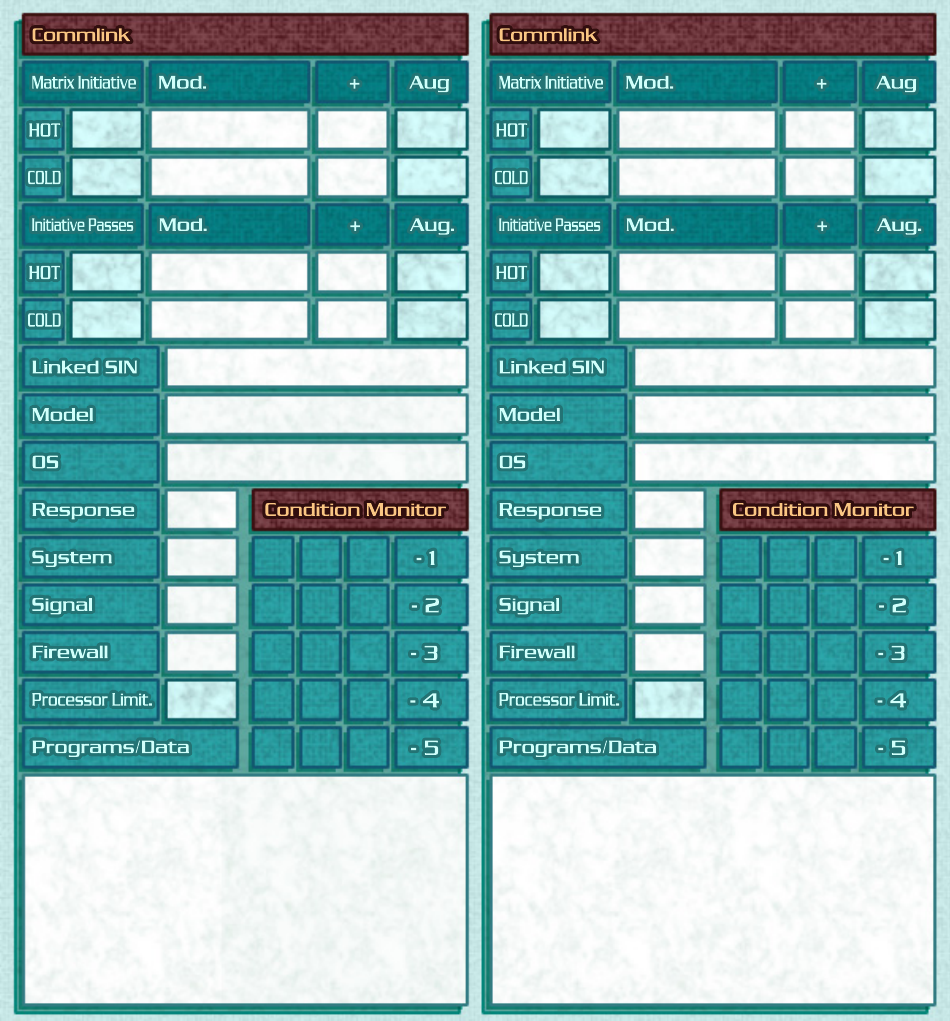 Shadowrun 4th Edition Character Sheet, Page 21