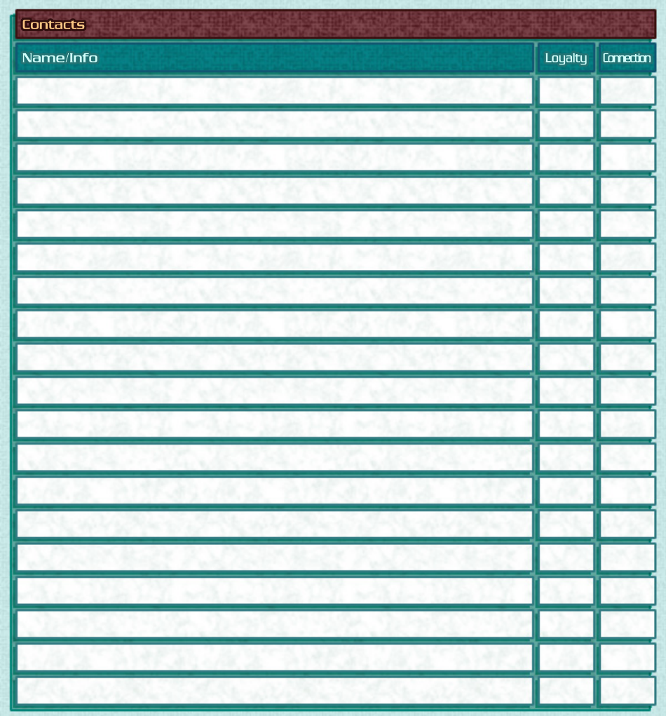 Shadowrun 4th Edition Character Sheet, Page 27