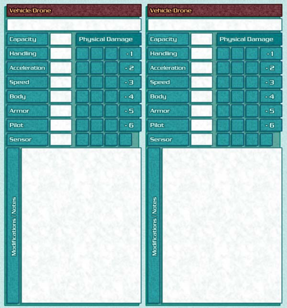 Shadowrun 4th Edition Character Sheet, Page 32