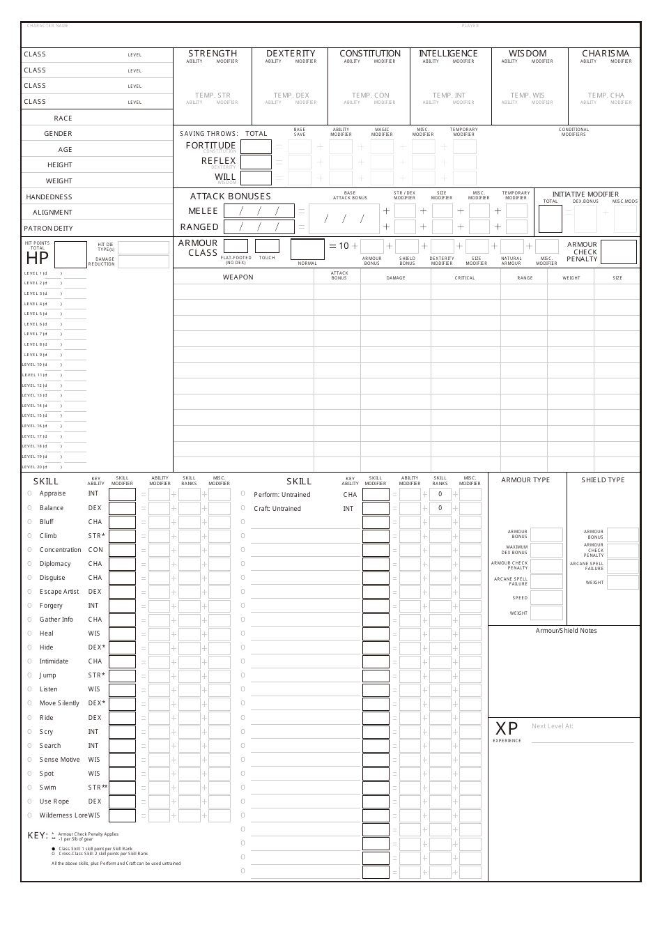 D&D Spellcaster Character Sheet – TemplatePreview