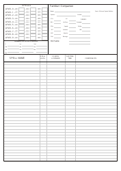 D&amp;d Spellcaster Character Sheet, Page 4