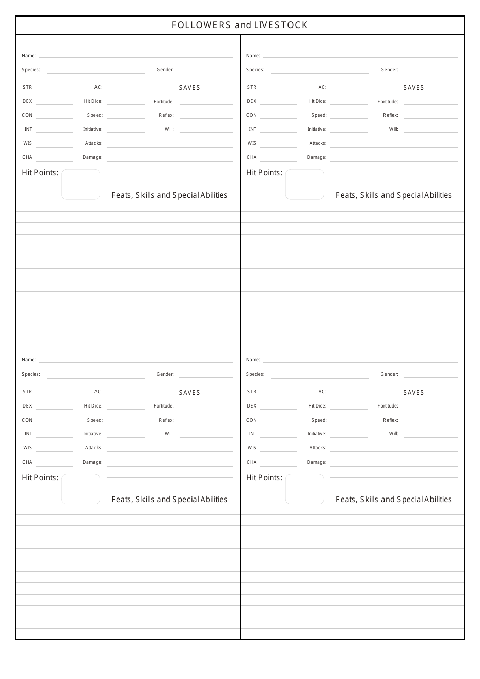 Dd Spellcaster Character Sheet, Page 8