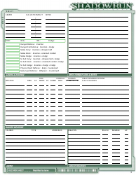 Shadowrun Character Sheet - Green, Page 3