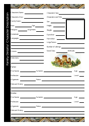Advanced Dungeon &amp; Dragons Character Sheet, Page 2