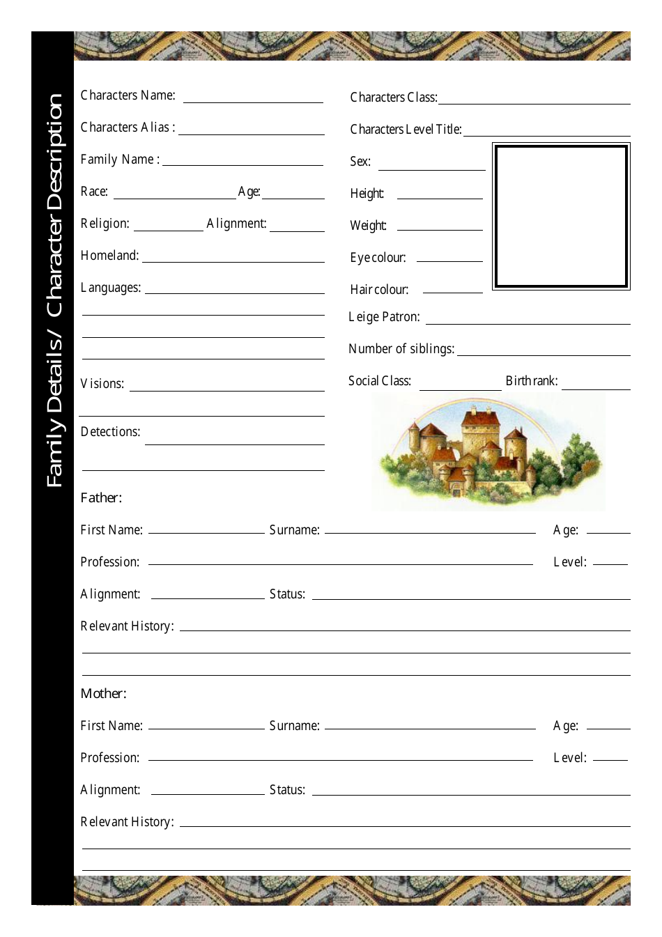 Advanced Dungeon  Dragons Character Sheet, Page 2