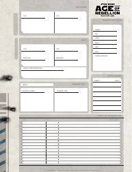 Star Wars Age of Rebellion Character Sheet, Page 2