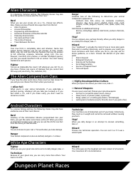Dungeon Planet Character Sheets, Page 11