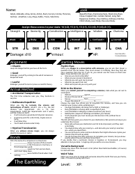 Dungeon Planet Character Sheets