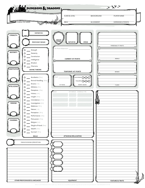 D&D Undead Character Sheet - Free Download