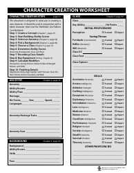 Pathfinder Society Character Sheet With Worksheets, Page 4