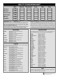 Pathfinder Society Character Sheet With Worksheets, Page 5