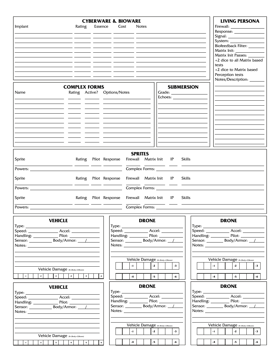 Shadowrun 4th Edition Character Sheets, Page 19