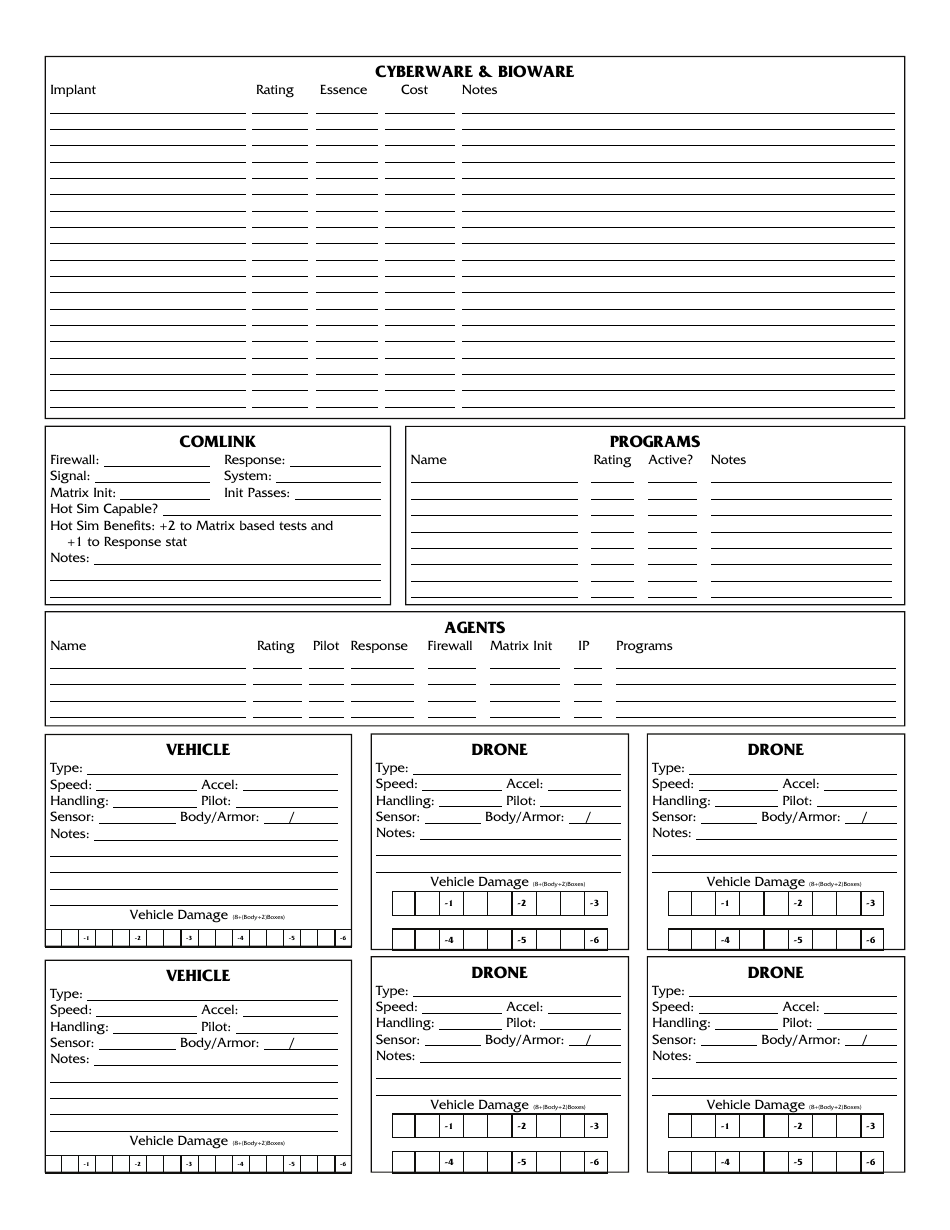 Shadowrun 4th Edition Character Sheets, Page 24