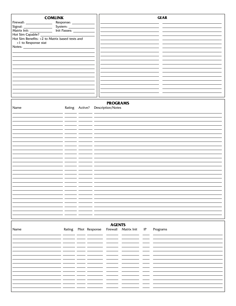 Shadowrun 4th Edition Character Sheets, Page 25