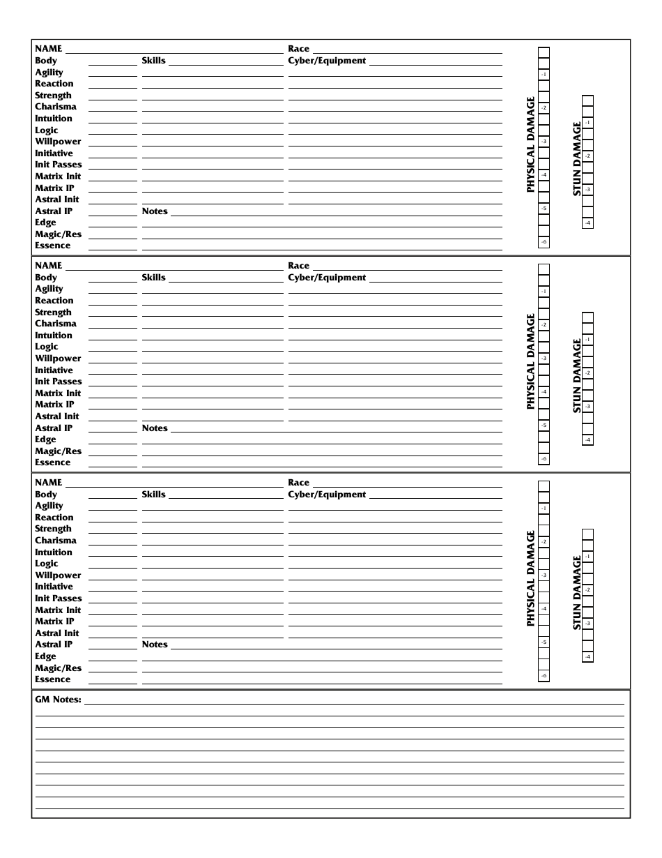 Shadowrun 4th Edition Character Sheets, Page 30