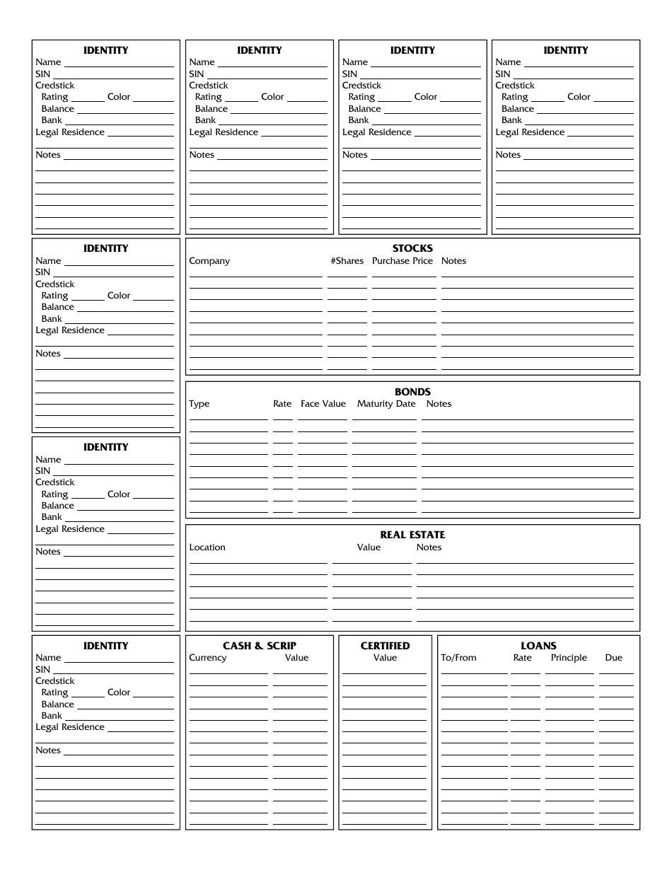 Shadowrun 4th Edition Character Sheets Download Printable PDF ...