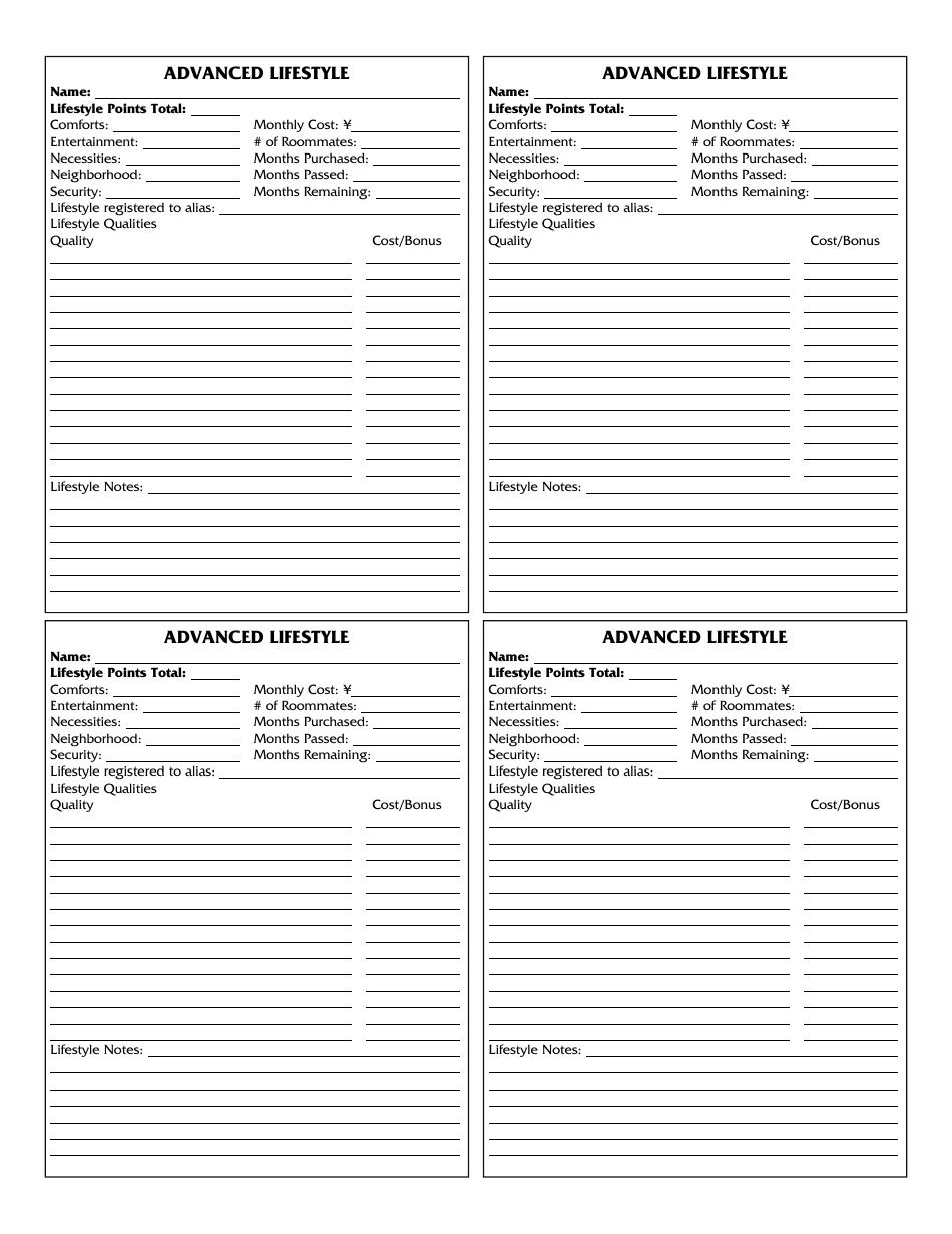 Shadowrun 4th Edition Character Sheets, Page 34